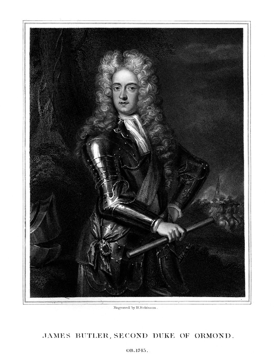 詹姆斯·巴特勒（James Butler），第二任奥尔蒙德公爵，爱尔兰政治家和士兵，1831年。 作者 鲁宾逊