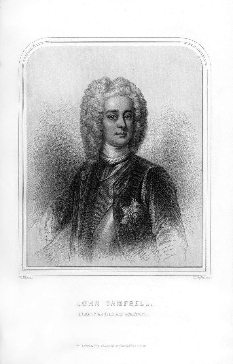 约翰·坎贝尔（John Campbell），阿盖尔和格林威治公爵，苏格兰士兵和政治家，1870年。 作者 鲁宾逊