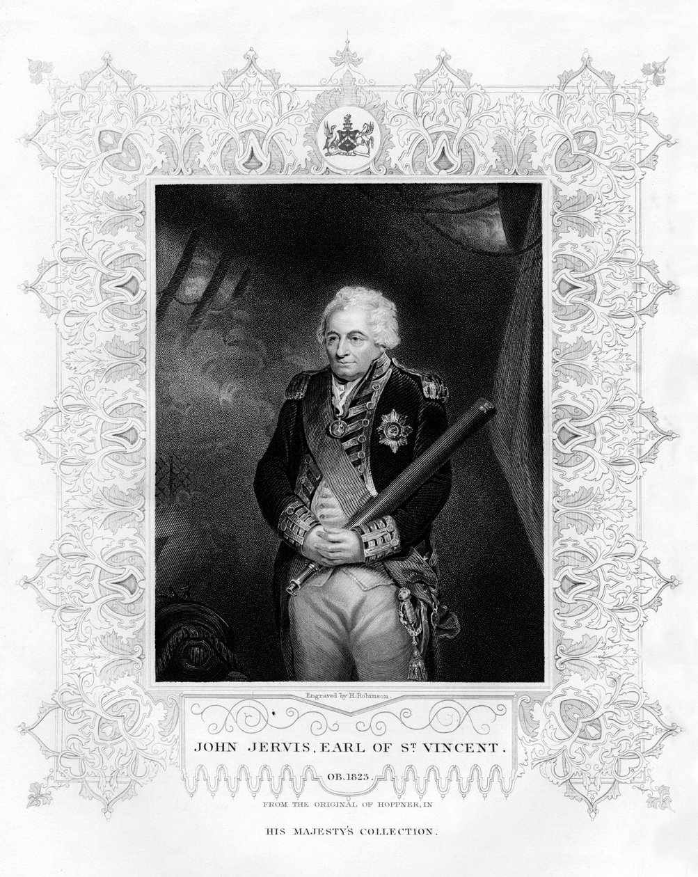 约翰·杰维斯（John Jervis），圣文森特第一伯爵，海军上将，十九世纪。 作者 鲁宾逊