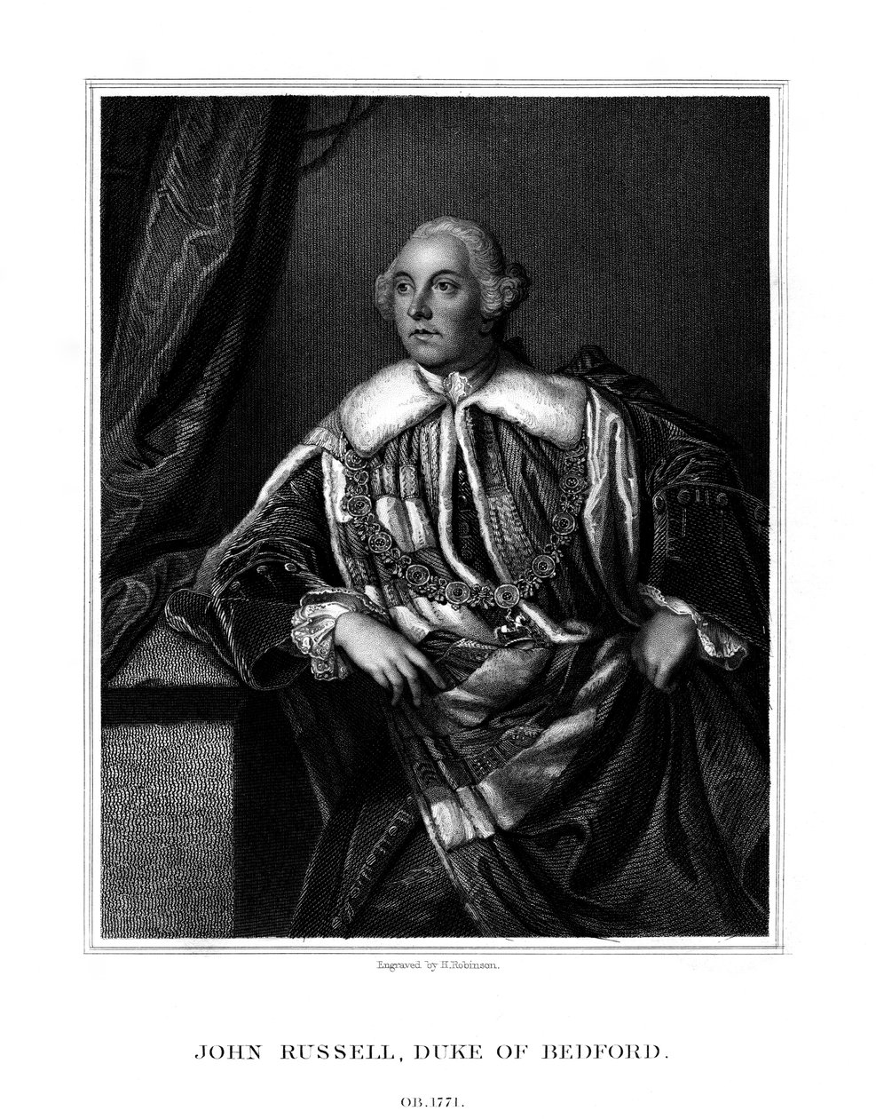约翰·罗素（John Russell），英国政治家贝德福德（Bedford）第四公爵，1832年。 作者 鲁宾逊