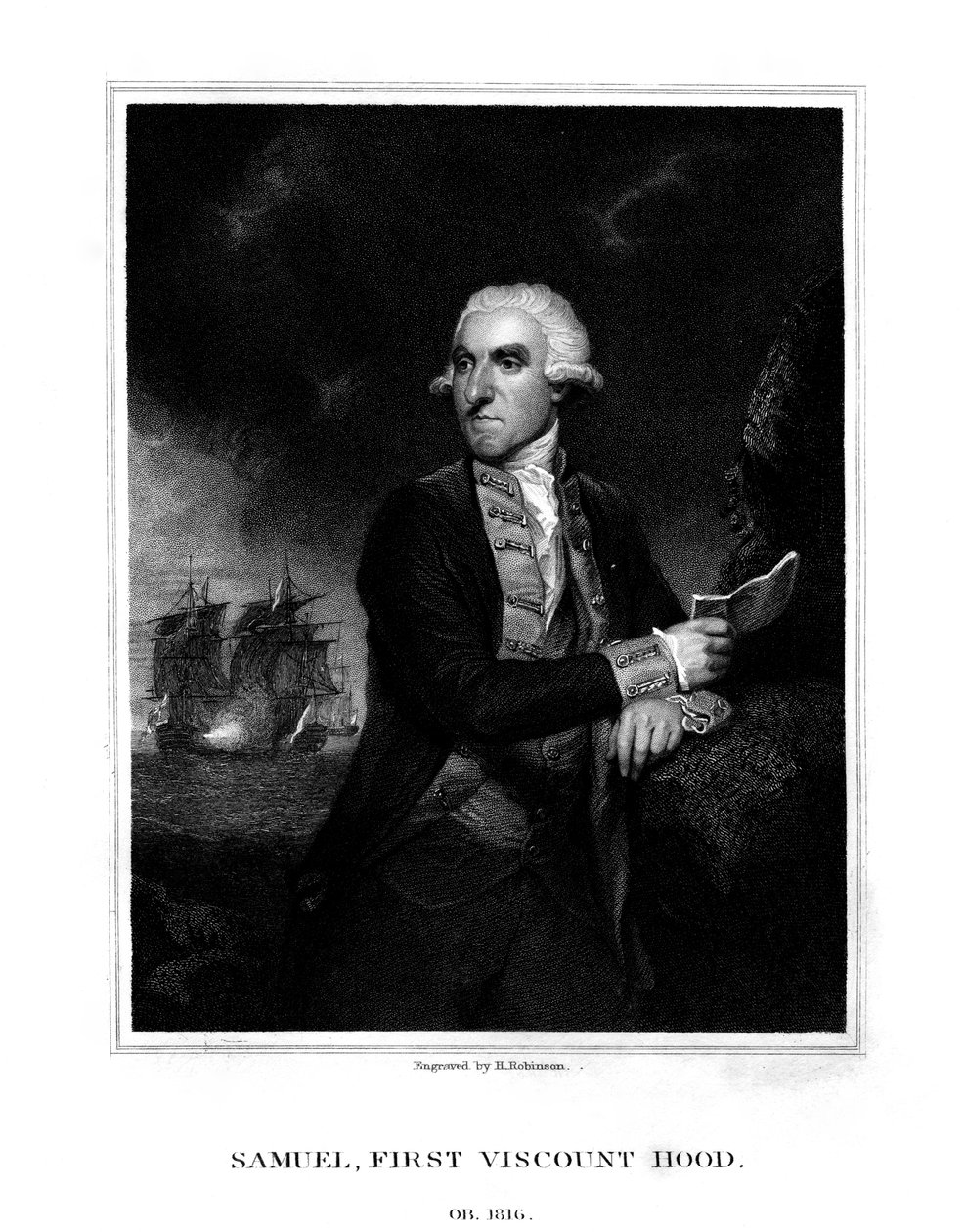塞缪尔·胡德（Samuel Hood），第1子爵胡德，英国海军上将，1831年。 作者 鲁宾逊