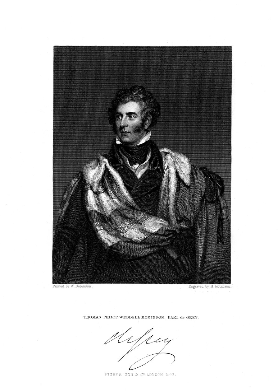 托马斯·菲利普·罗宾逊（Thomas Philip Robinson），第二伯爵·格雷（1782-1859），1844年。 作者 鲁宾逊