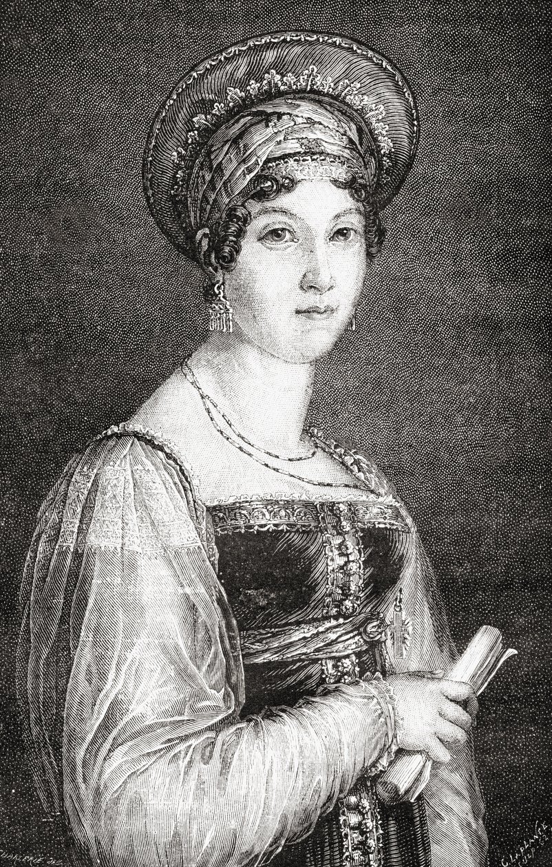 La Plante雕刻的Mademoiselle Mars，来自Louis Blanc的“法国革命史”（1811-82） 作者 夏勒（H. de la Charlerie）
