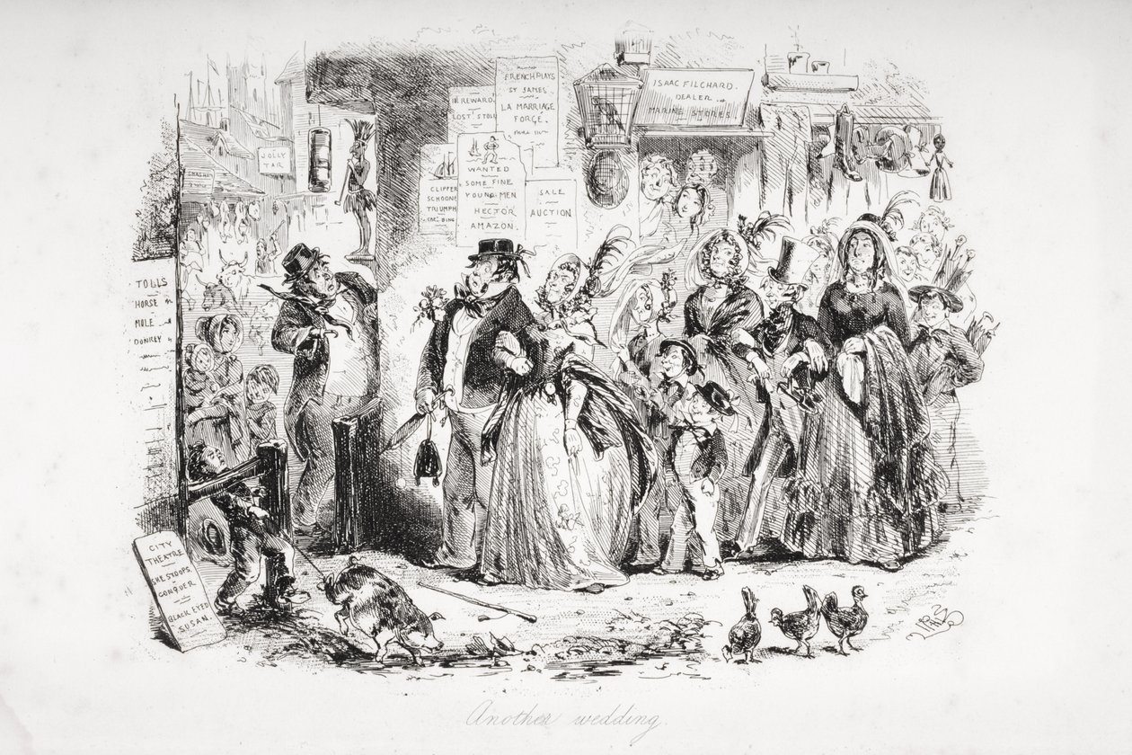 另一场婚礼，来自查尔斯狄更斯（1812-70）的“Dombey and Son”的插图首次出版于1848年 作者 Hablot骑士布朗