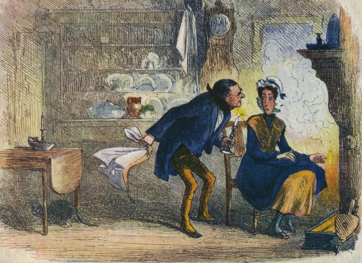 在狄更斯土地 -  Little Dorrit明信片，1907年 作者 Hablot骑士布朗