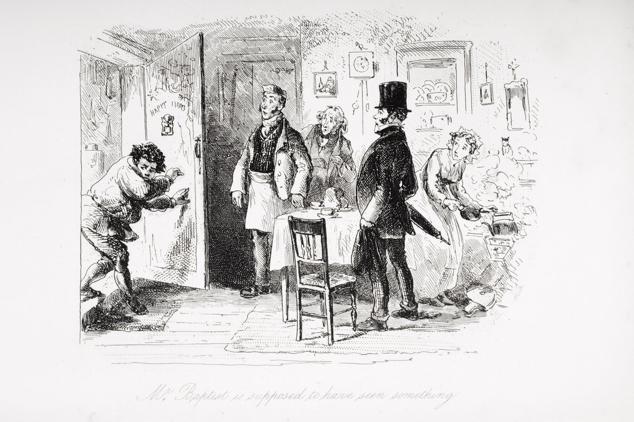 施洗约翰先生应该看到一些东西，查尔斯·狄更斯（1812-70）首次出版1857年的“小多利特”插图 作者 Hablot骑士布朗