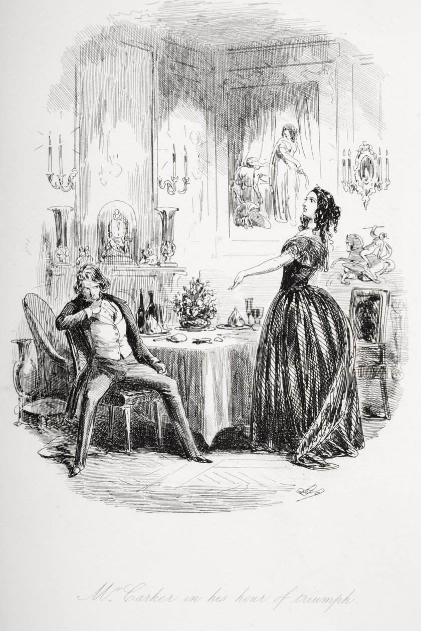 卡克先生在他的胜利时刻，来自查尔斯狄更斯（1812-70）的“Dombey and Son”的插图首次发表于1848年 作者 Hablot骑士布朗