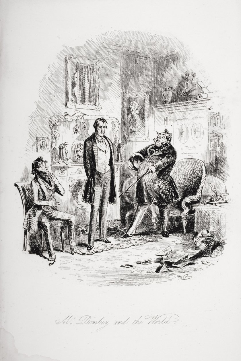 Dombey先生和世界，查尔斯狄更斯（1812-70）的“Dombey and Son”插图首次出版于1848年 作者 Hablot骑士布朗