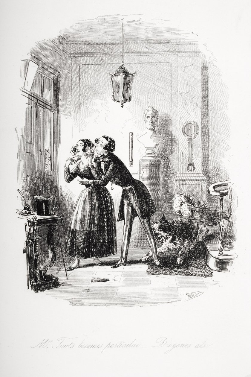 先生Toots变得特别，Diogenes，查尔斯狄更斯（1812-70）的“Dombey and Son”插图首次出版于1848年 作者 Hablot骑士布朗