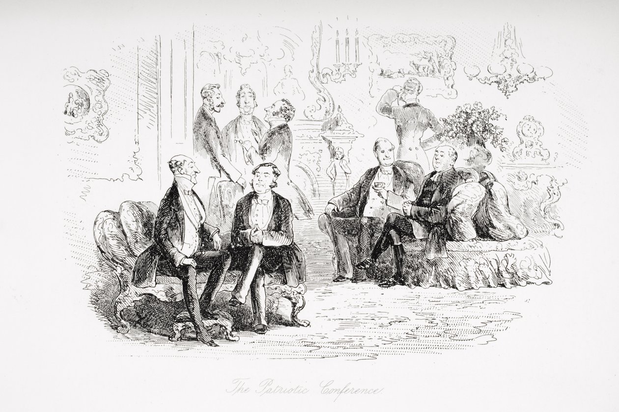 爱国者大会，查尔斯·狄更斯（1812-70）的“小多利特”插图首次出版于1857年 作者 Hablot骑士布朗
