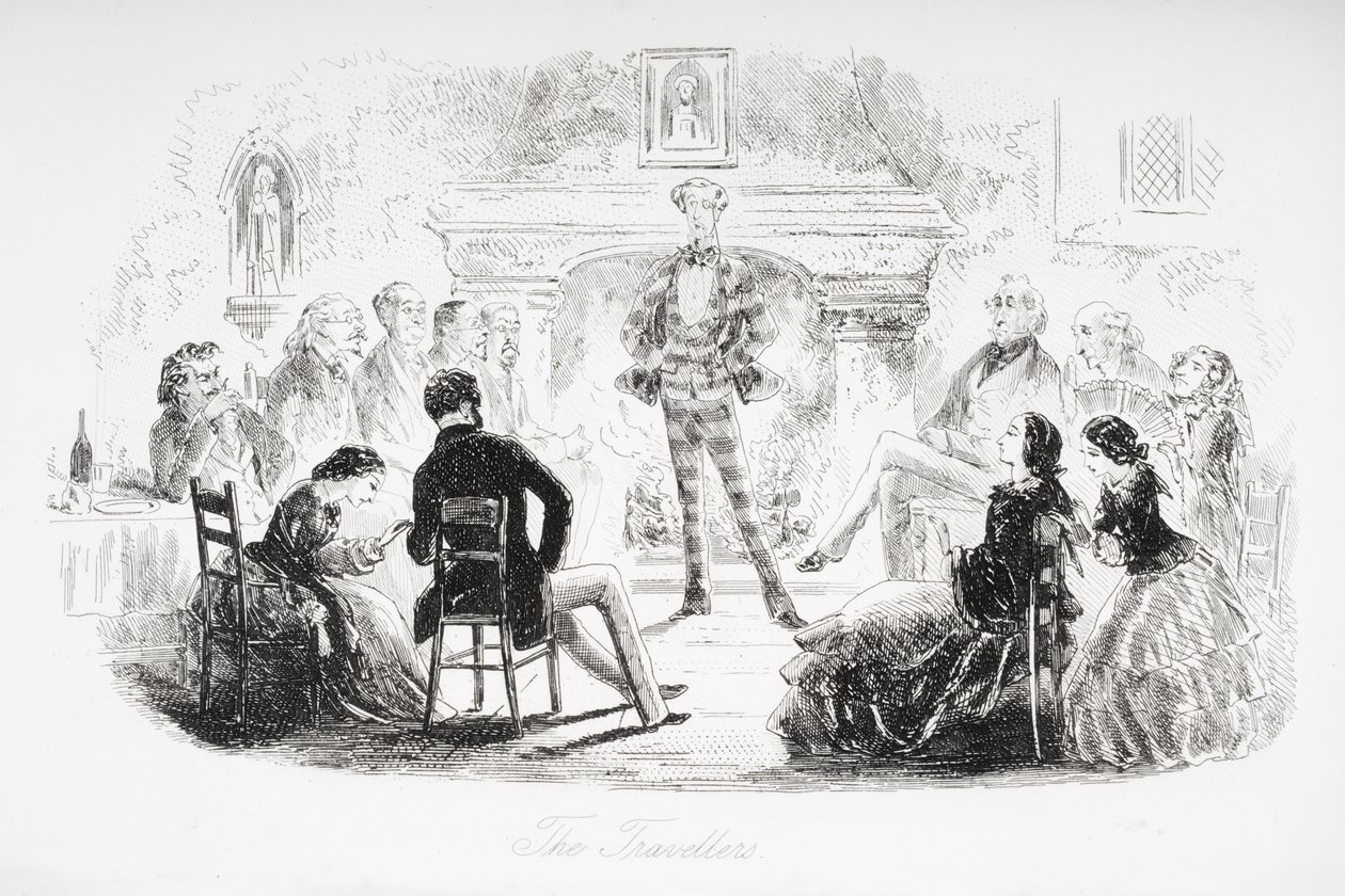 查尔斯狄更斯（1812-70）首次发表于1854年的旅行者，来自“七个穷旅行者”的插图 作者 Hablot骑士布朗