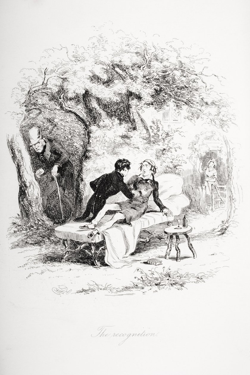 查尔斯狄更斯（1812-70）的“Nicholas Nickleby”的插图发表于1839年 作者 Hablot骑士布朗