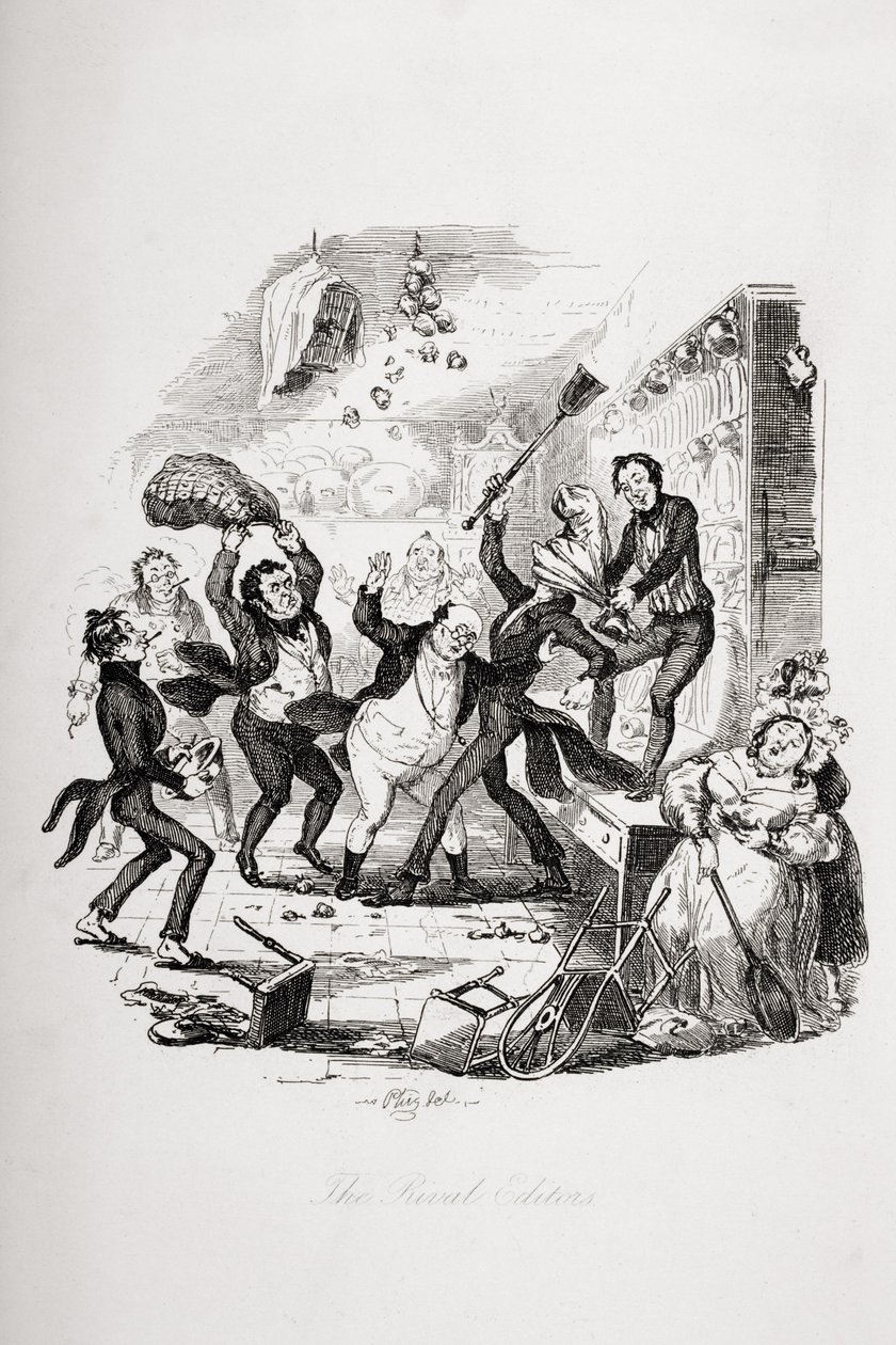 竞争对手的编辑，查尔斯狄更斯（1812-70）的“匹克威克论文”的插图出版于1837年 作者 Hablot骑士布朗