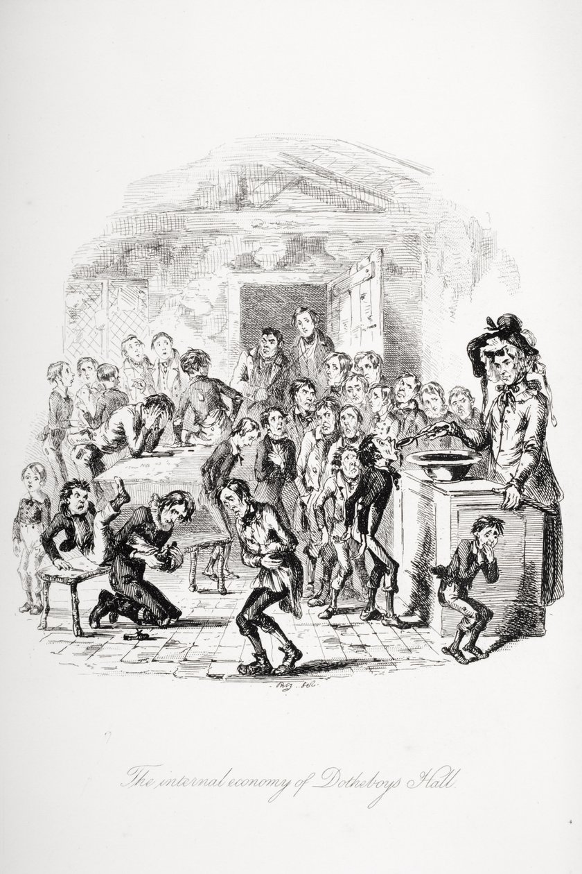 查尔斯·狄更斯的尼古拉斯·尼克尔比的插图 作者 Hablot 骑士 (1815-92) 布朗尼