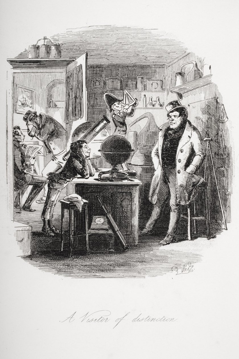 来自查尔斯狄更斯（1812-70）的“Dombey and Son”的区别访客，首次出版1848年（版画） 作者 Hablot骑士布朗