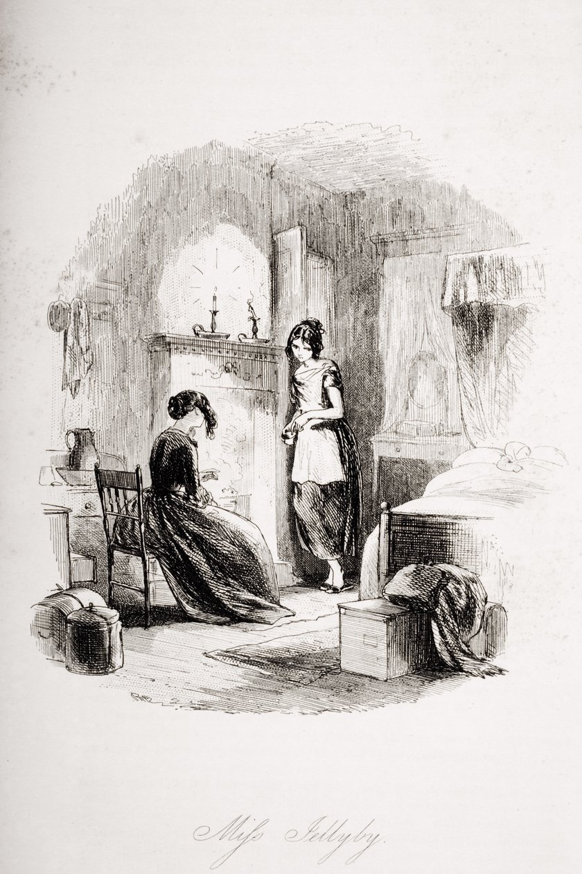 Jellyby夫人，查尔斯狄更斯（1812-70）的“荒凉之家”插图1853年出版 作者 Hablot骑士布朗