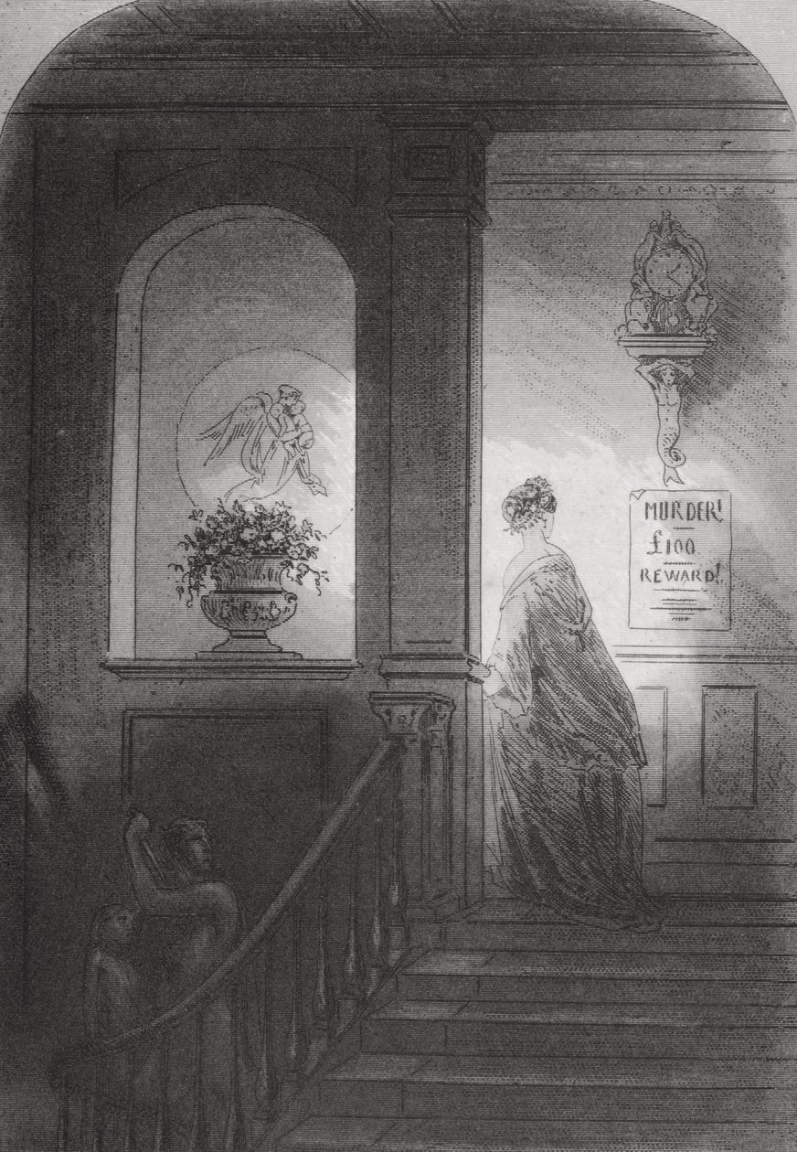 影子，查尔斯狄更斯（1812-70）的“荒凉之家”插图于1853年出版 作者 Hablot骑士布朗