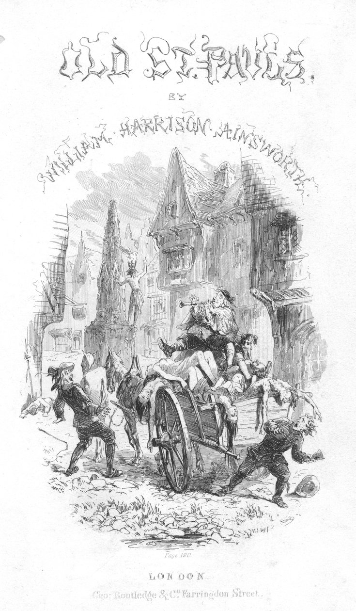 威廉·哈里森·安斯沃斯（William Harrison Ainsworth）的《旧圣保罗书》的标题页，1855年 作者 Hablot骑士布朗