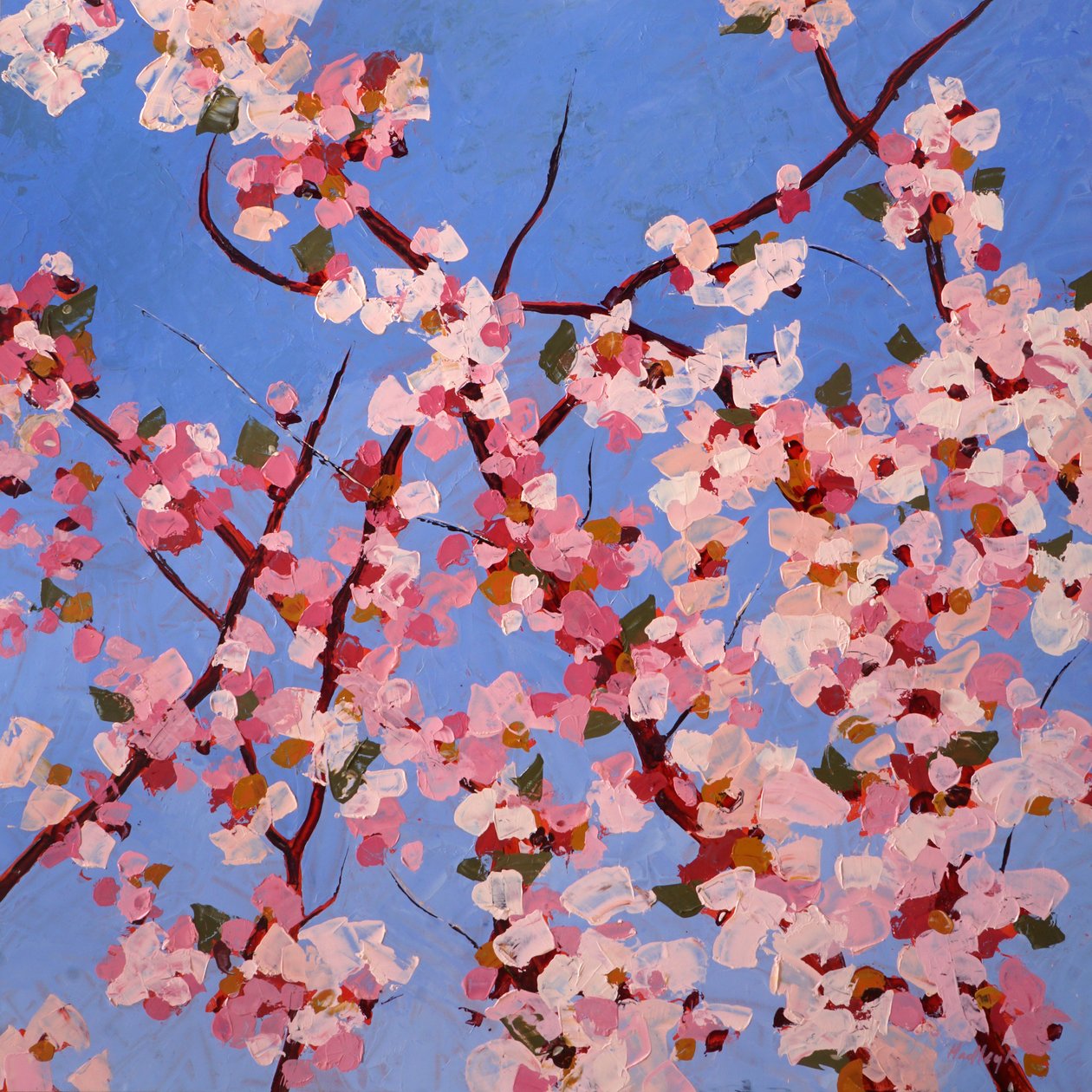 Joie 之花 II，约 2023 年（石灰岩上的油画） 作者 哈德利·兰普顿