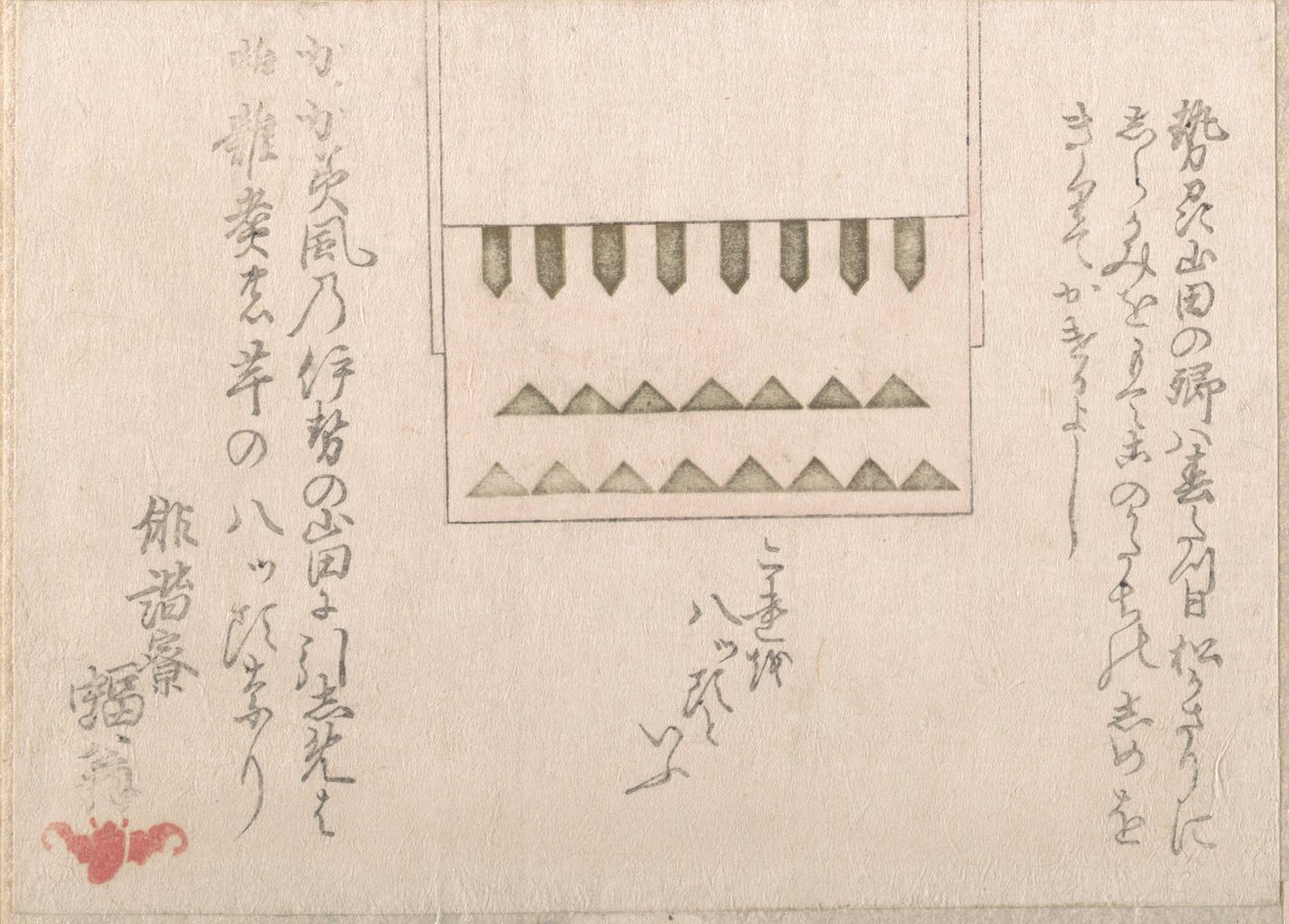 一种宗教用纸的装饰，18-19世纪。 作者 Haikairyo Henpuku