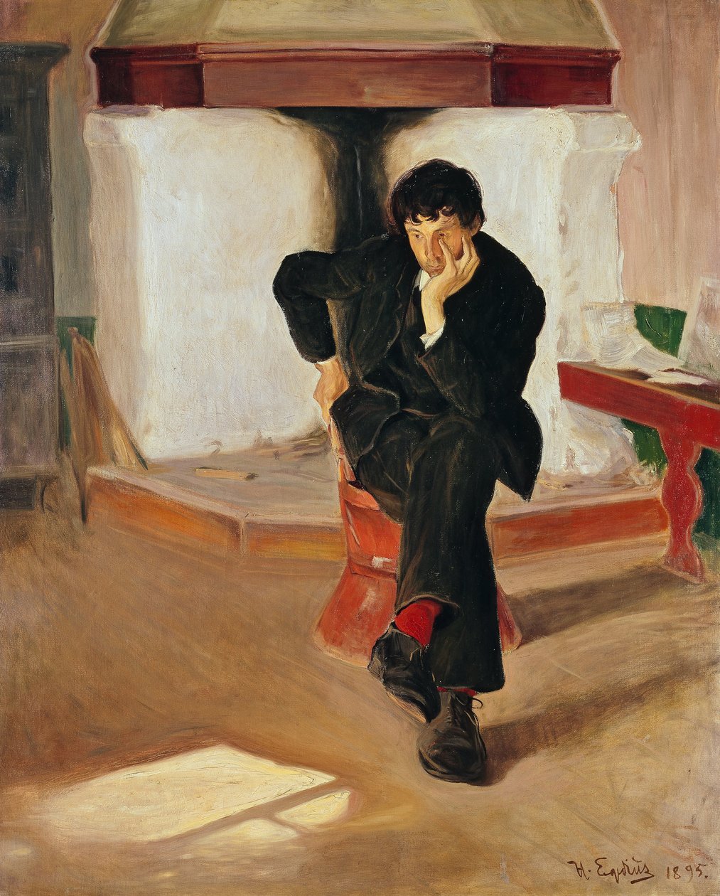 梦想家。画家Torleiv Stadskleiv的画像。 作者 哈夫丹·埃吉迪乌斯