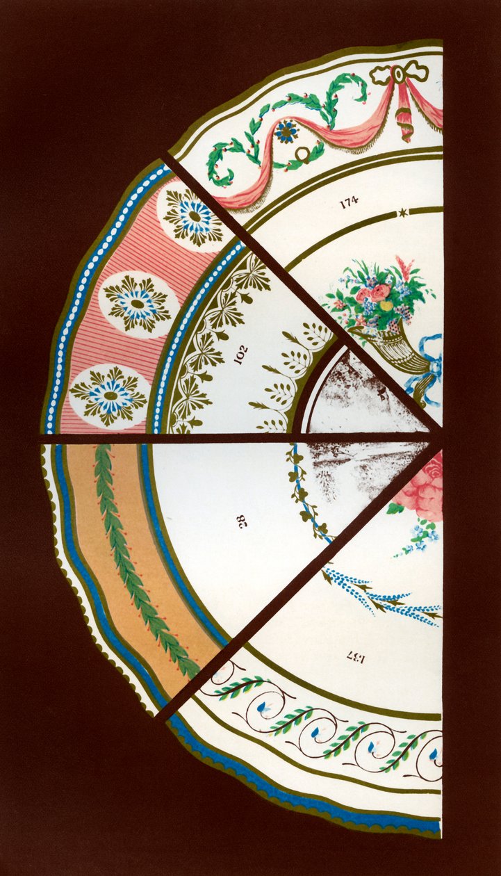晚餐和甜点服务的德比模式，1876年。 作者 霍尔和英格兰