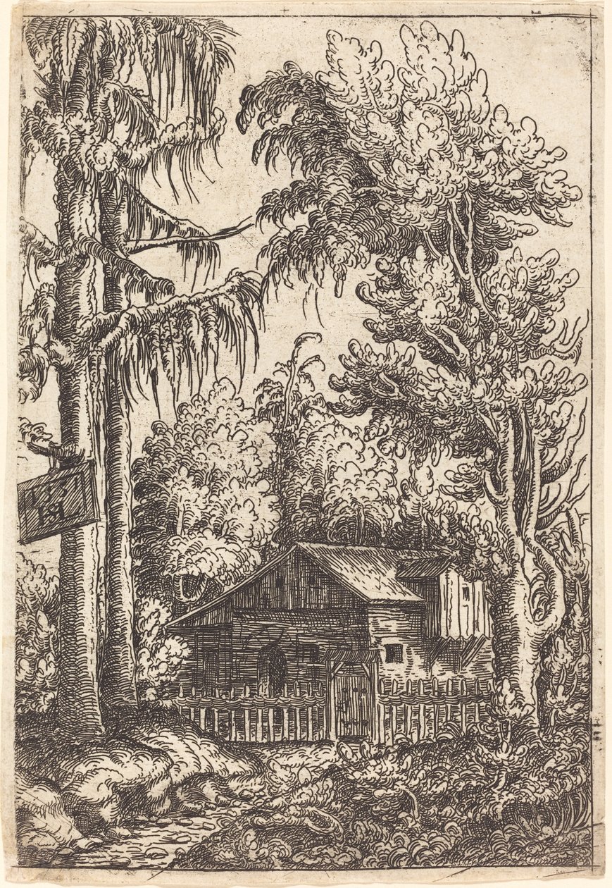 景观与农民的小屋的景色 作者 汉斯劳滕萨克