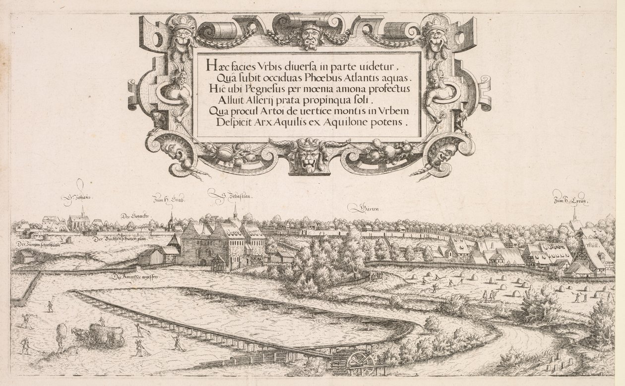 纽伦堡全景：左侧部分，1552年。 作者 汉斯·塞巴尔德·劳滕萨克