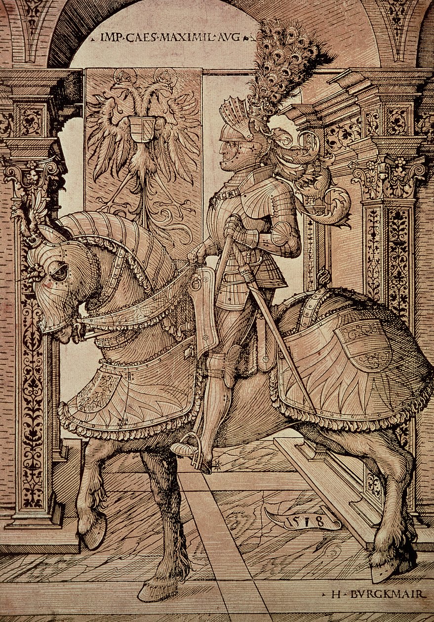 马克西米利安皇帝骑马，1518年 作者 汉斯·伯格克米尔