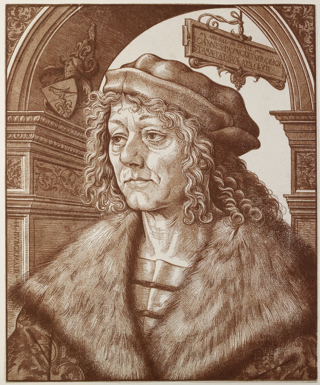 Johannes Paumgartner的肖像，1512年（明暗对比木刻） 作者 汉斯·伯格克米尔