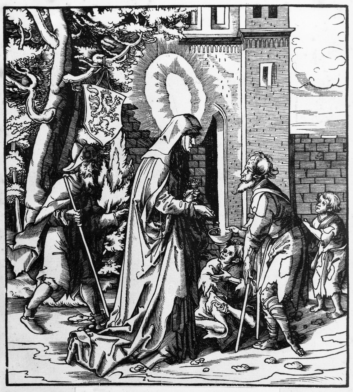 St. Iduberge帮助麻风病人 作者 汉斯·伯格克米尔