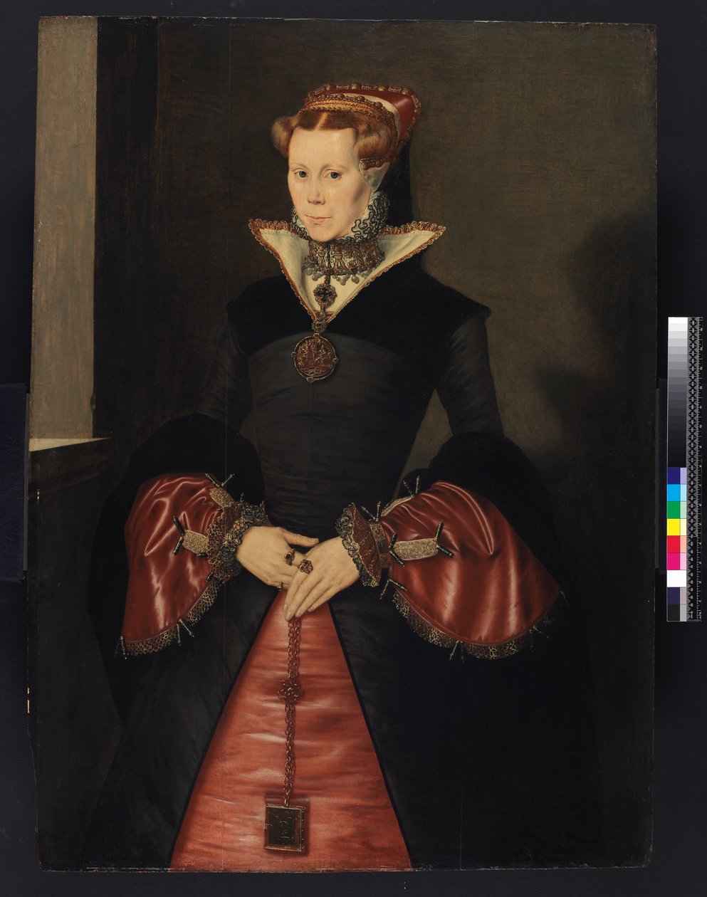 来自爱德华六世（可能是Lady Jane Gray）的宫廷的未知女士c.1550-55 作者 汉斯·埃沃思（Hans Eworth）