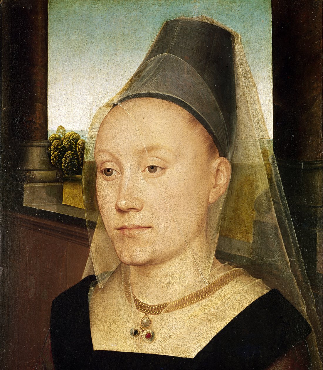 Barbara de Vlaenderberch，c.1472-75（234523的细节） 作者 汉斯·梅姆林