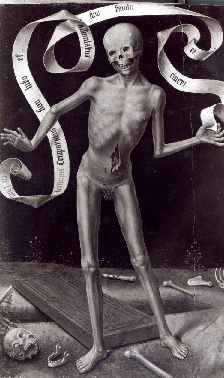 死亡，左翼小组来自地球虚荣和神圣拯救的三联，c.1485 作者 汉斯·梅姆林