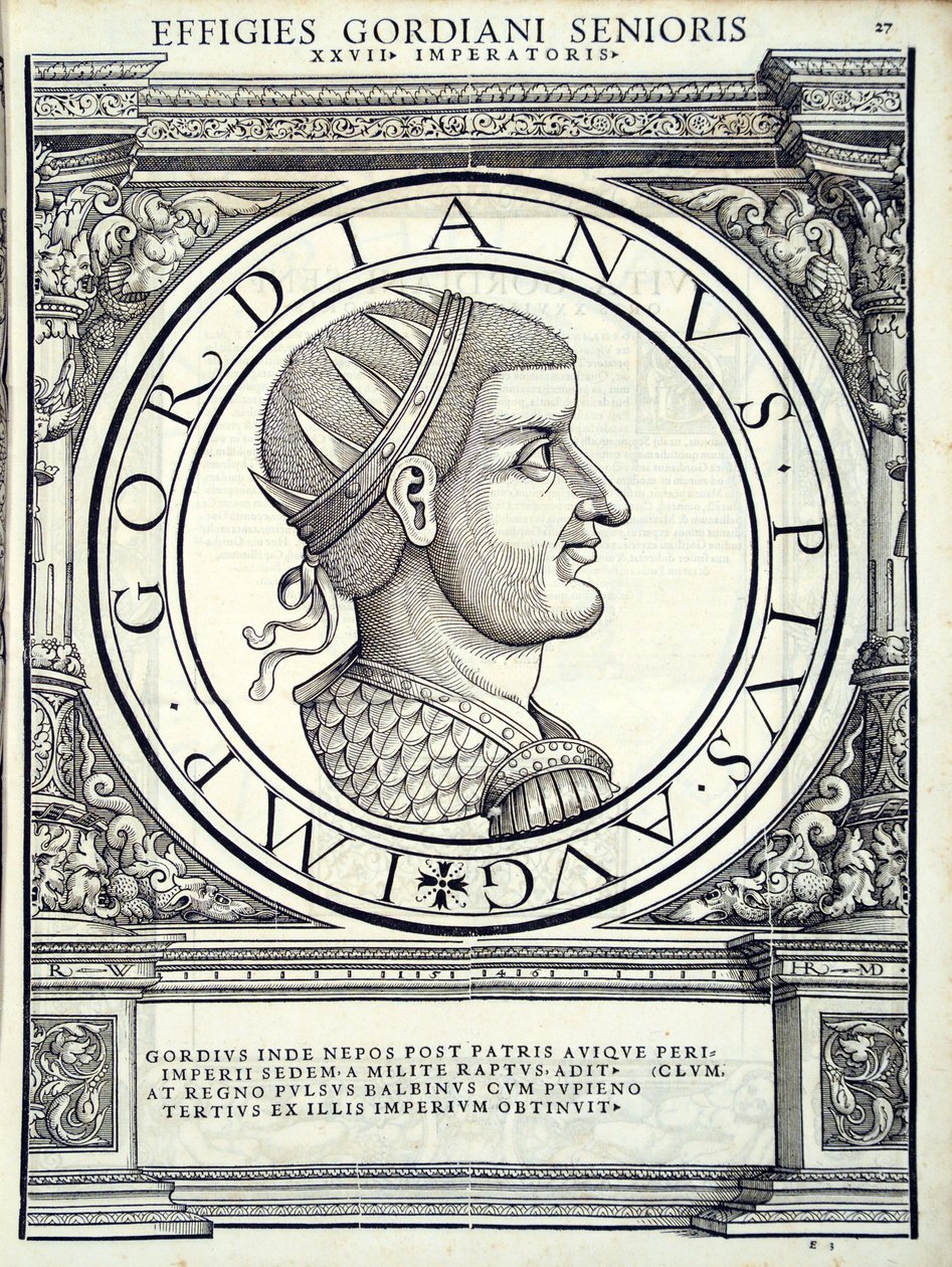 Gordianus，由鲁道夫Wyssenbach，由Andreas盖斯纳，苏黎世，1印古钱币，雕刻罗马东部和西部最真实的图像的主将 作者 汉斯·鲁道夫·曼努埃尔·德意志