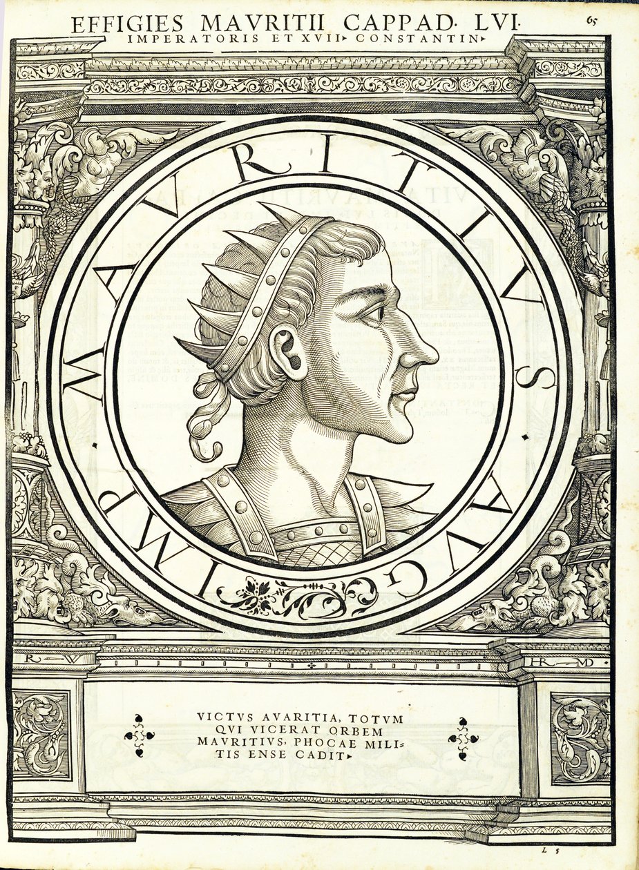 莫里斯，由鲁道夫Wyssenbach，由Andreas盖斯纳，苏黎世，1印古钱币，雕刻罗马东部和西部最真实的图像的主将 作者 汉斯·鲁道夫·曼努埃尔·德意志