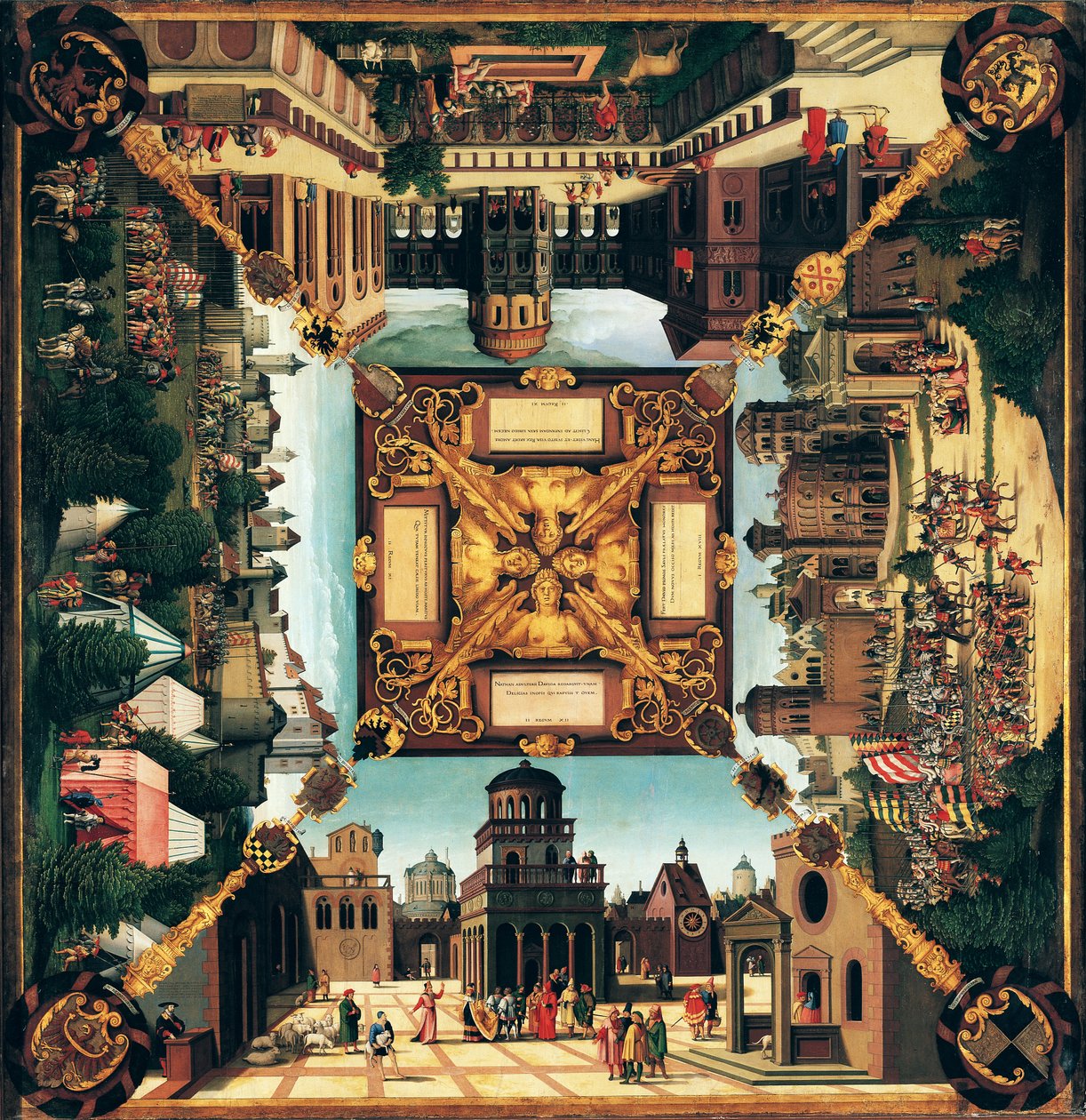 大卫的故事，画在桌面上，1534年 作者 汉斯·塞巴尔德·贝汉姆