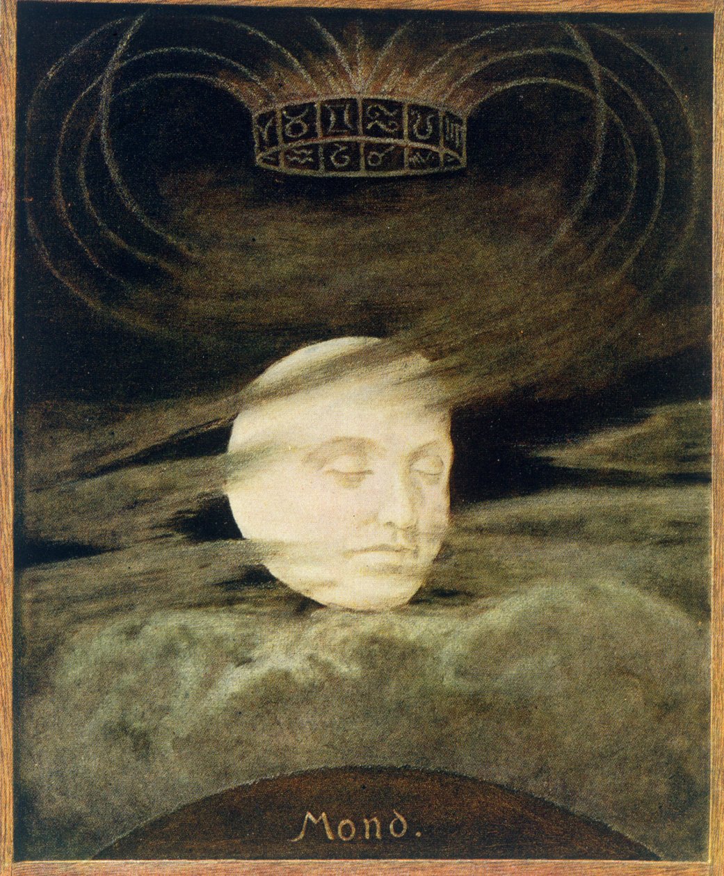 月亮，来自&39;Festkalender&39;的插图发表在莱比锡c.1910 作者 汉斯·托马
