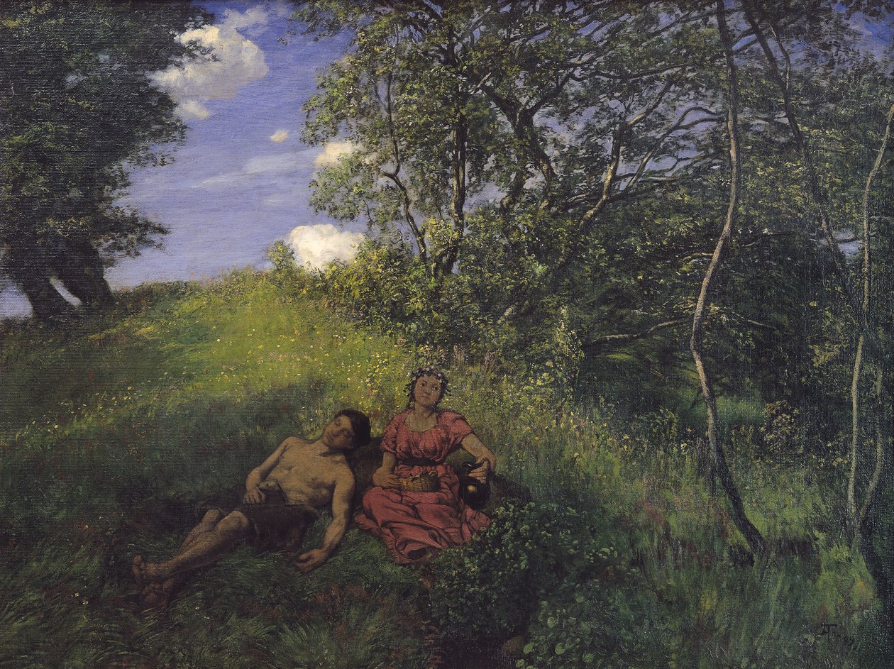 Siesta，1889年 作者 汉斯·托马