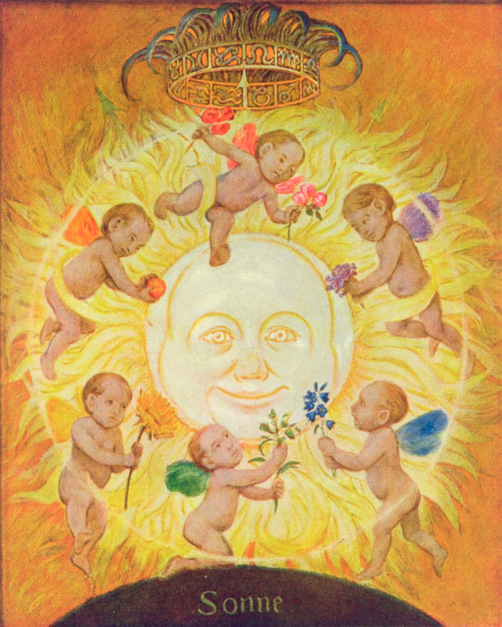 太阳，来自&39;Festkalender&39;的插图发表在莱比锡c.1910 作者 汉斯·托马