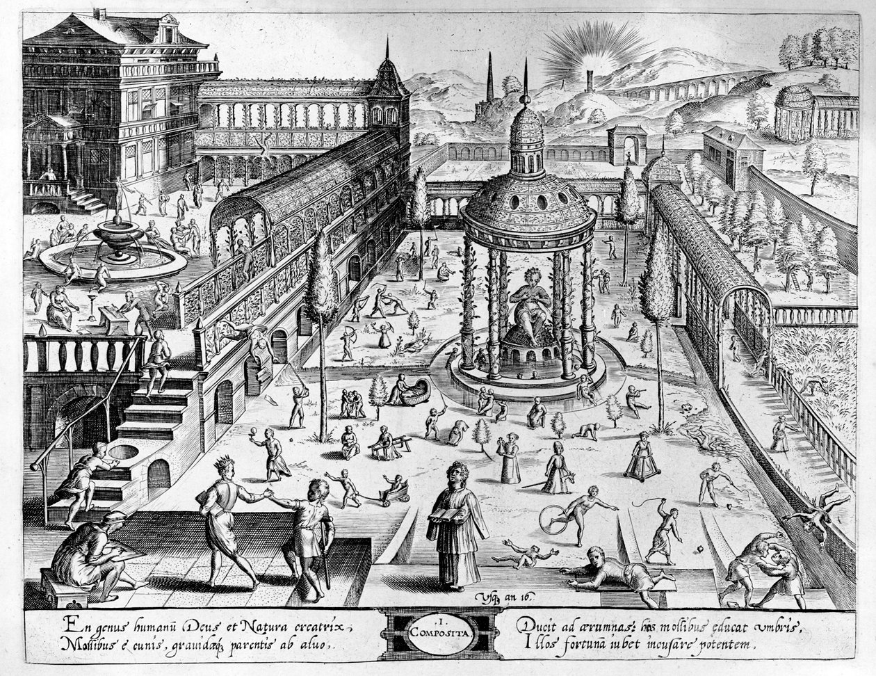 由Johannes Wierix（1549-c.1618）雕刻的Composita重印了1638年 作者 汉斯或扬·弗雷德曼·德·弗里斯