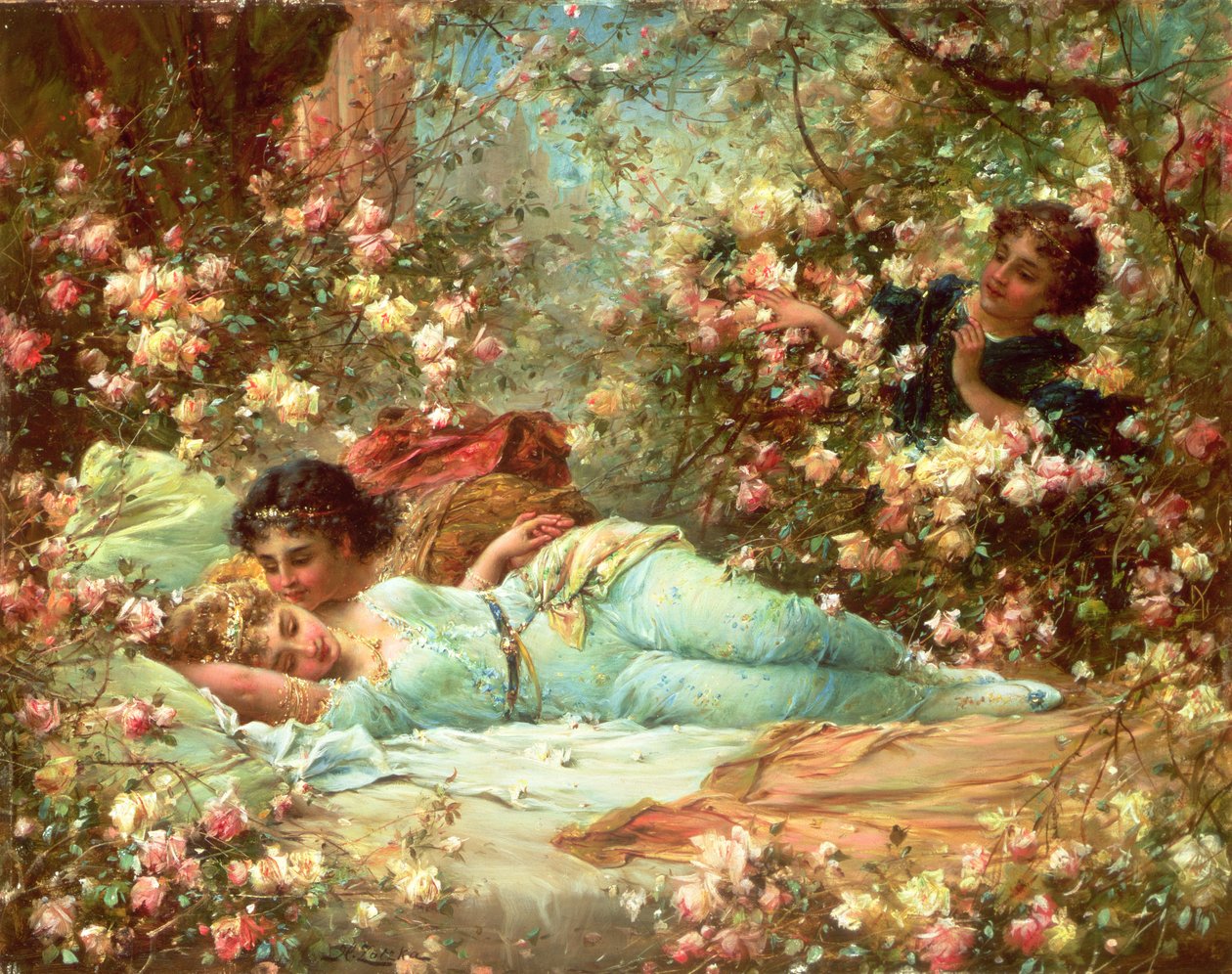 玫瑰凉亭 作者 汉斯·扎兹卡（Hans Zatzka）