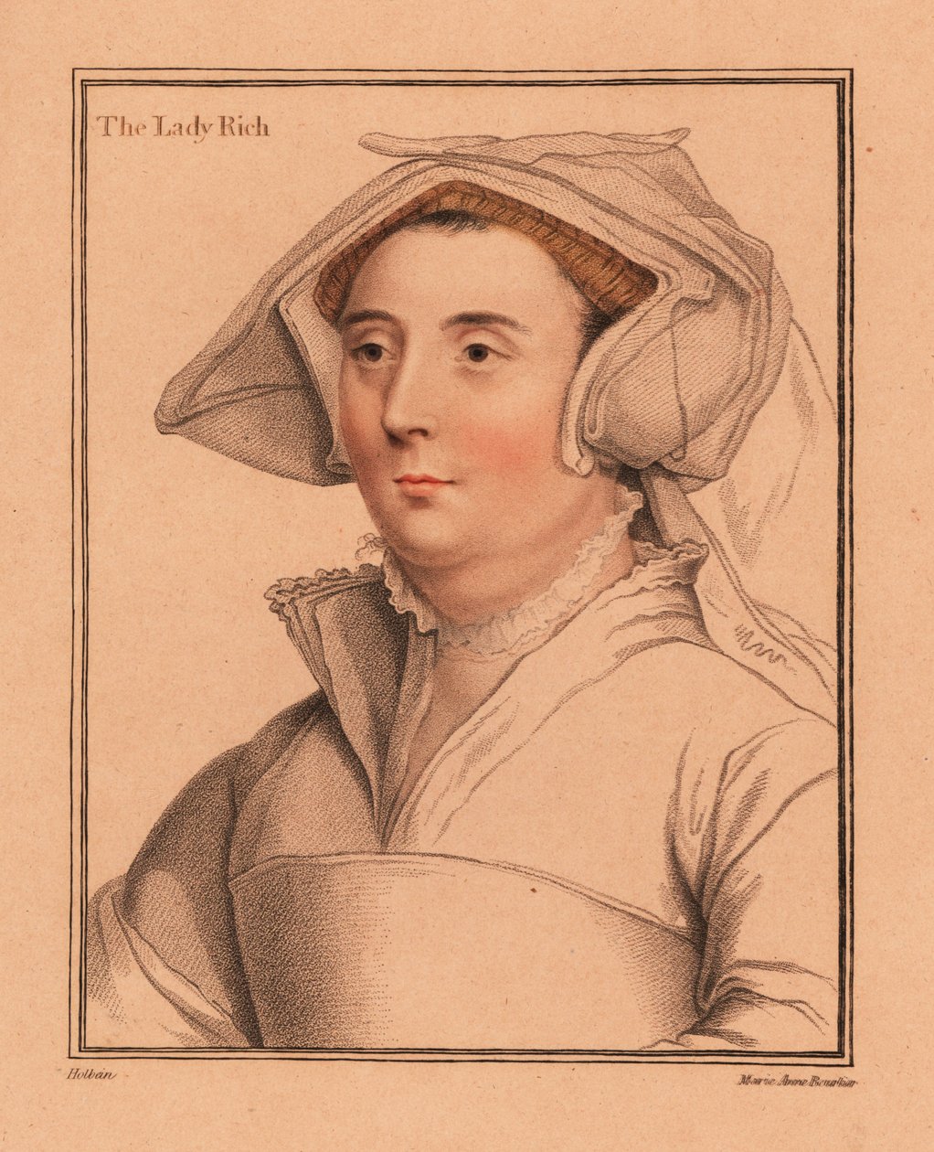 伊丽莎白·詹克斯 (Elizabeth Jenkes)，里奇夫人，理查德·里奇爵士的妻子，1812 年（雕刻） 作者 汉斯（后）小霍尔拜因