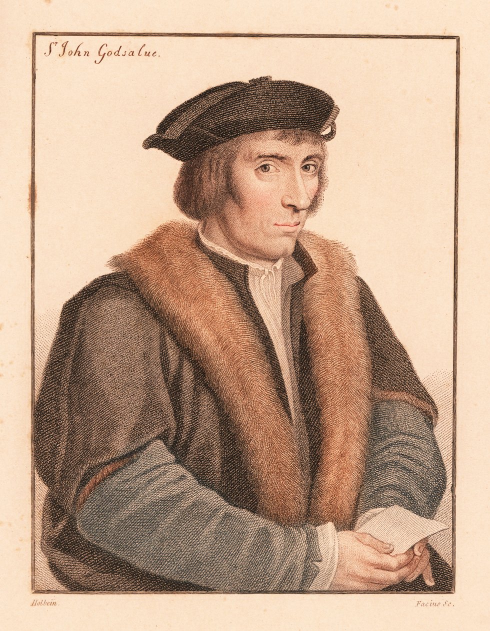 约翰·戈德萨尔夫爵士，英国政治家，卒于 1557 年，1812 年（雕刻） 作者 汉斯（后）小霍尔拜因