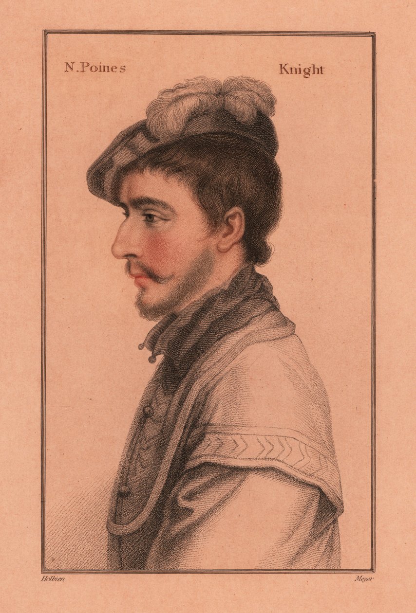 尼古拉斯·波因茨爵士（Sir Nicholas Poyntz，约 1528-1556 年），英国廷臣，1812 年（雕刻） 作者 汉斯（后）小霍尔拜因