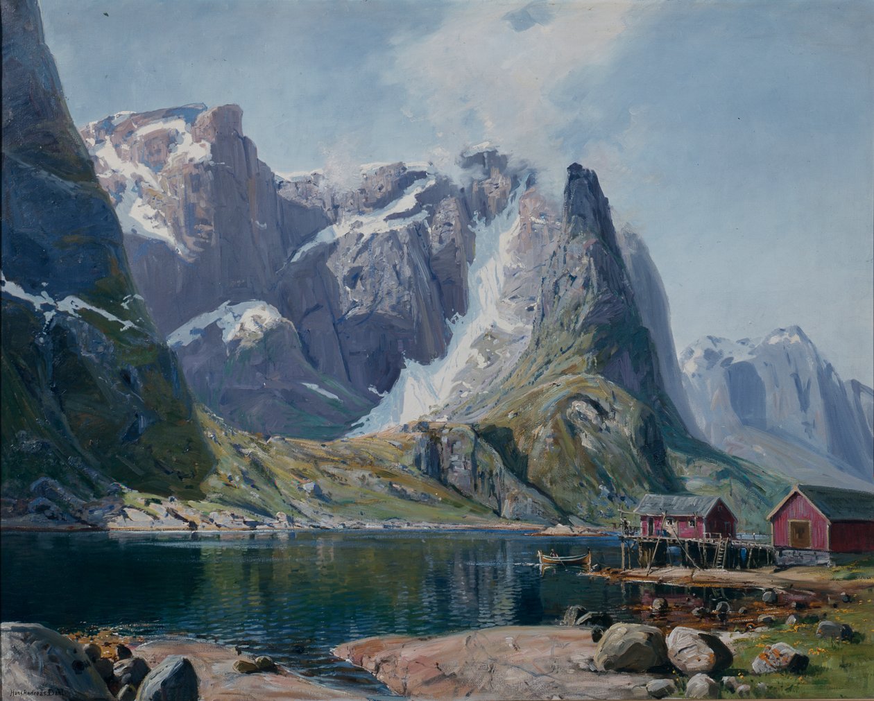 北陆峡湾，约 1890 年（布面油画） 作者 汉斯·安德烈亚斯·达尔