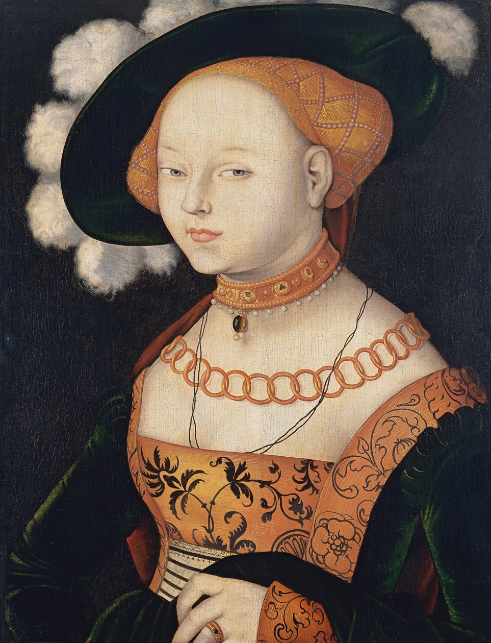 一位女士的画像，约1530年 作者 汉斯·鲍登