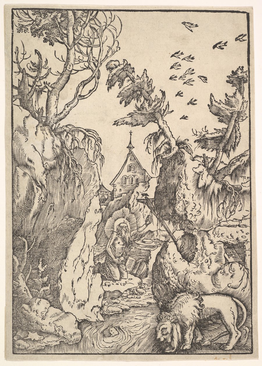 沙漠中的圣杰罗姆（ca. 1511。 作者 汉斯·鲍登