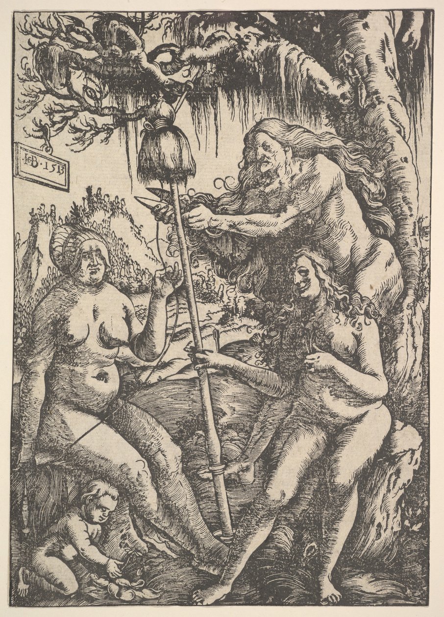 三种命运：拉奇西斯，阿特罗波斯和克洛托，1513年。 作者 汉斯·鲍登