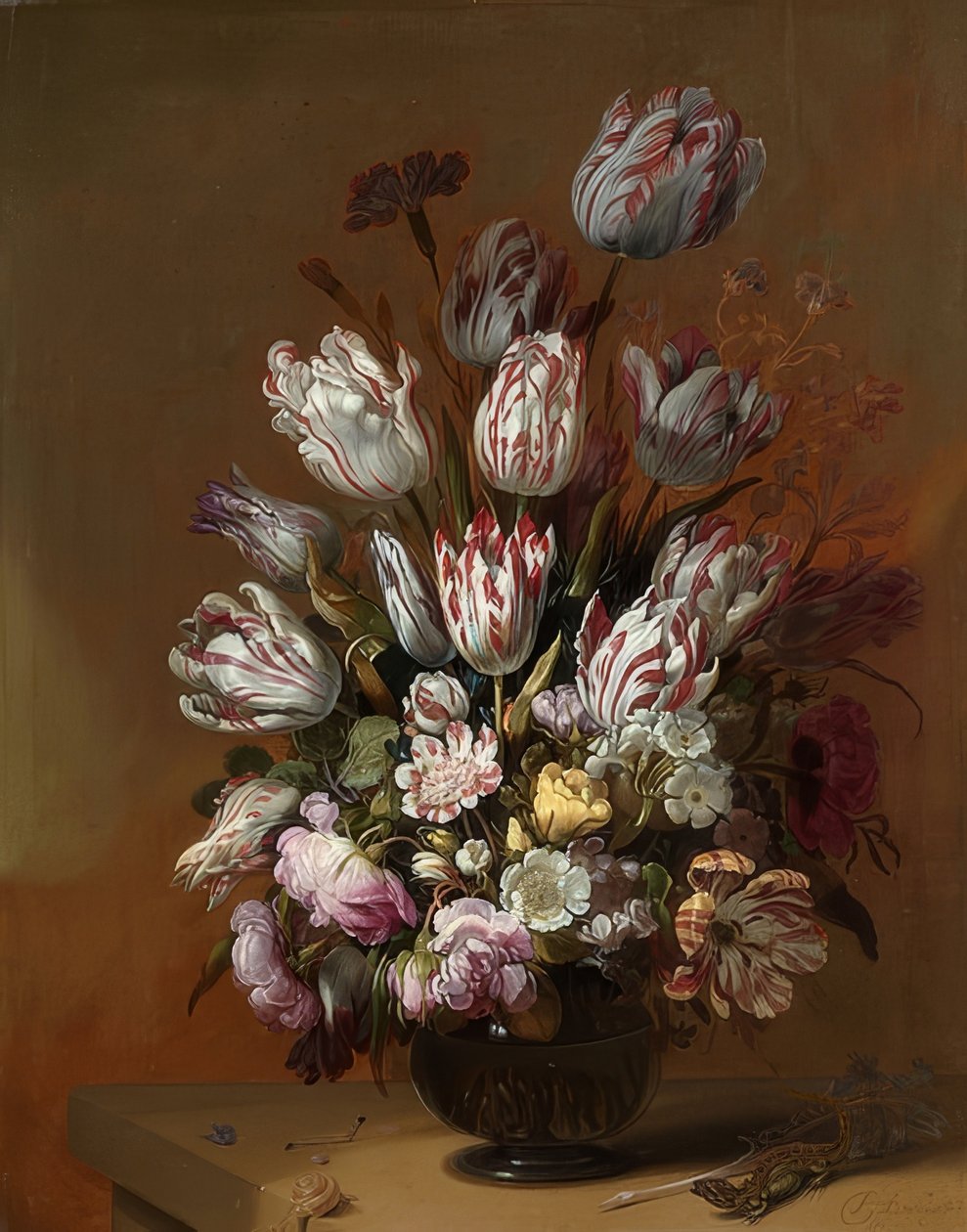 花卉静物。 1639 作者 汉斯·博隆吉尔